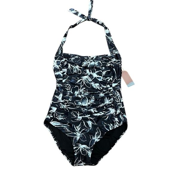 Smismivo Floral Halter One-Piece Swimsuit, Size M, NWT - Picture 2 of 6